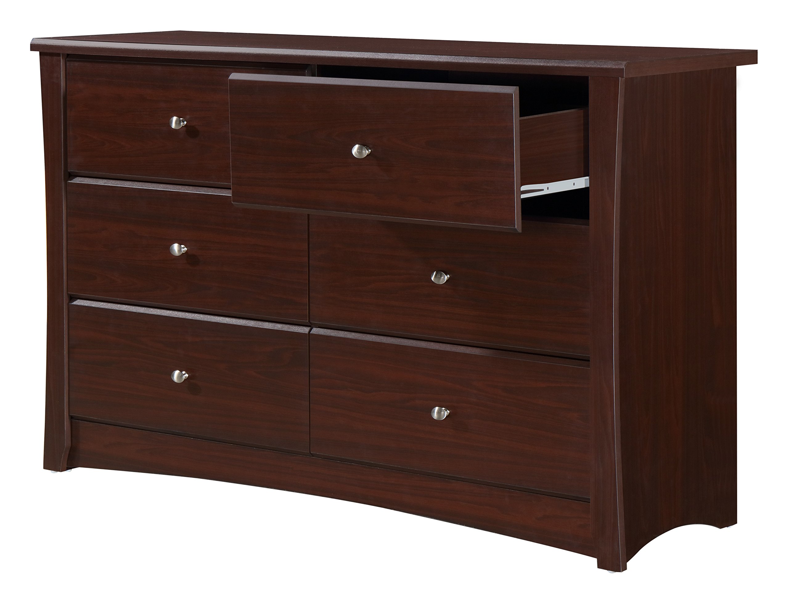Storkcraft Crescent 6 Drawer Dresser, Espresso, Kids Bedroom Dresser with 6 Drawers, Wood and Composite Construction, Ideal for Nursery Toddlers Room Kids Room
