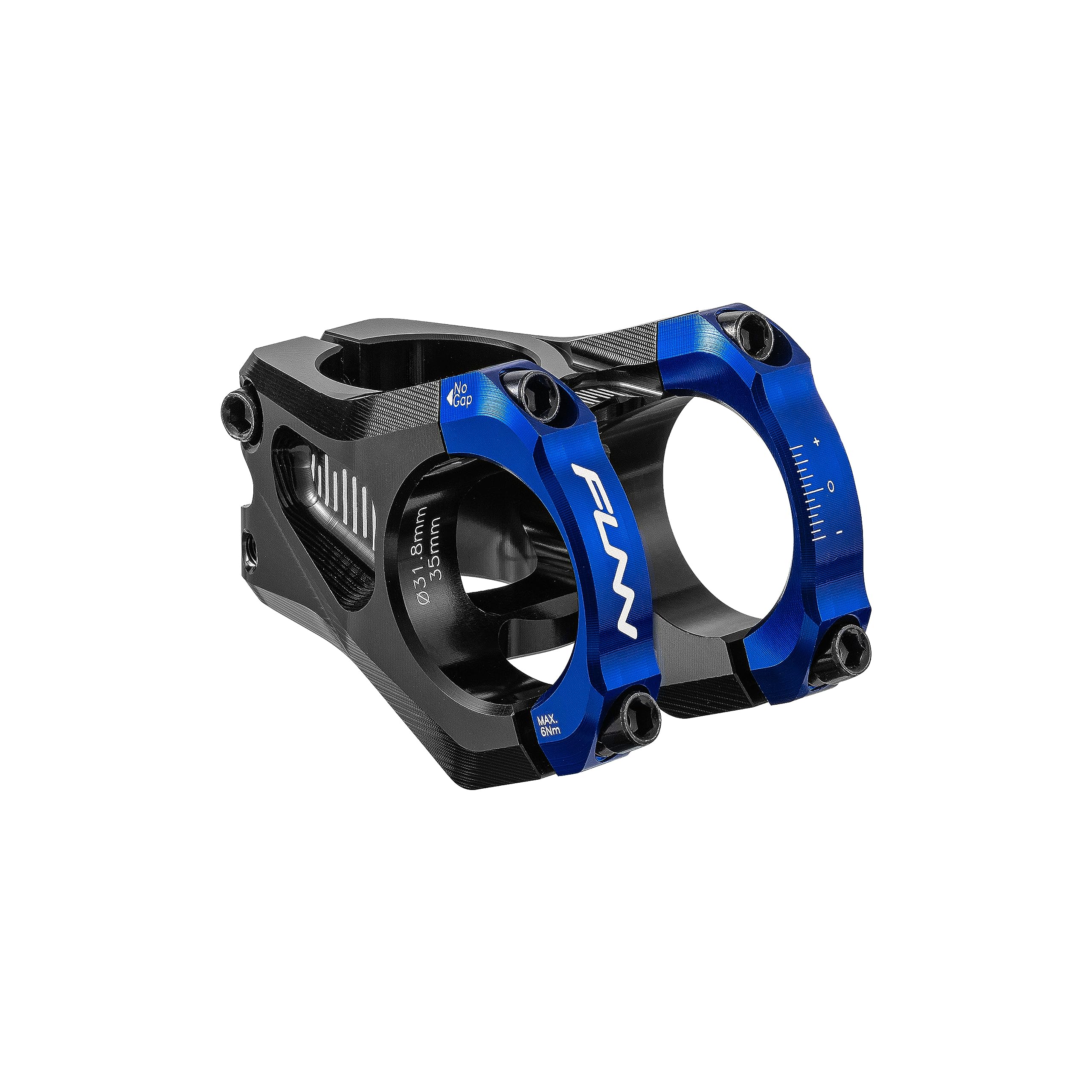 Funn Equalizer Bike Stem with Zero Rise- Length 35mm stem with 31.8mm Bar Clamp, 0 Degree Alloy Bike Stem for Mountain Bike and BMX Bike (Blue)