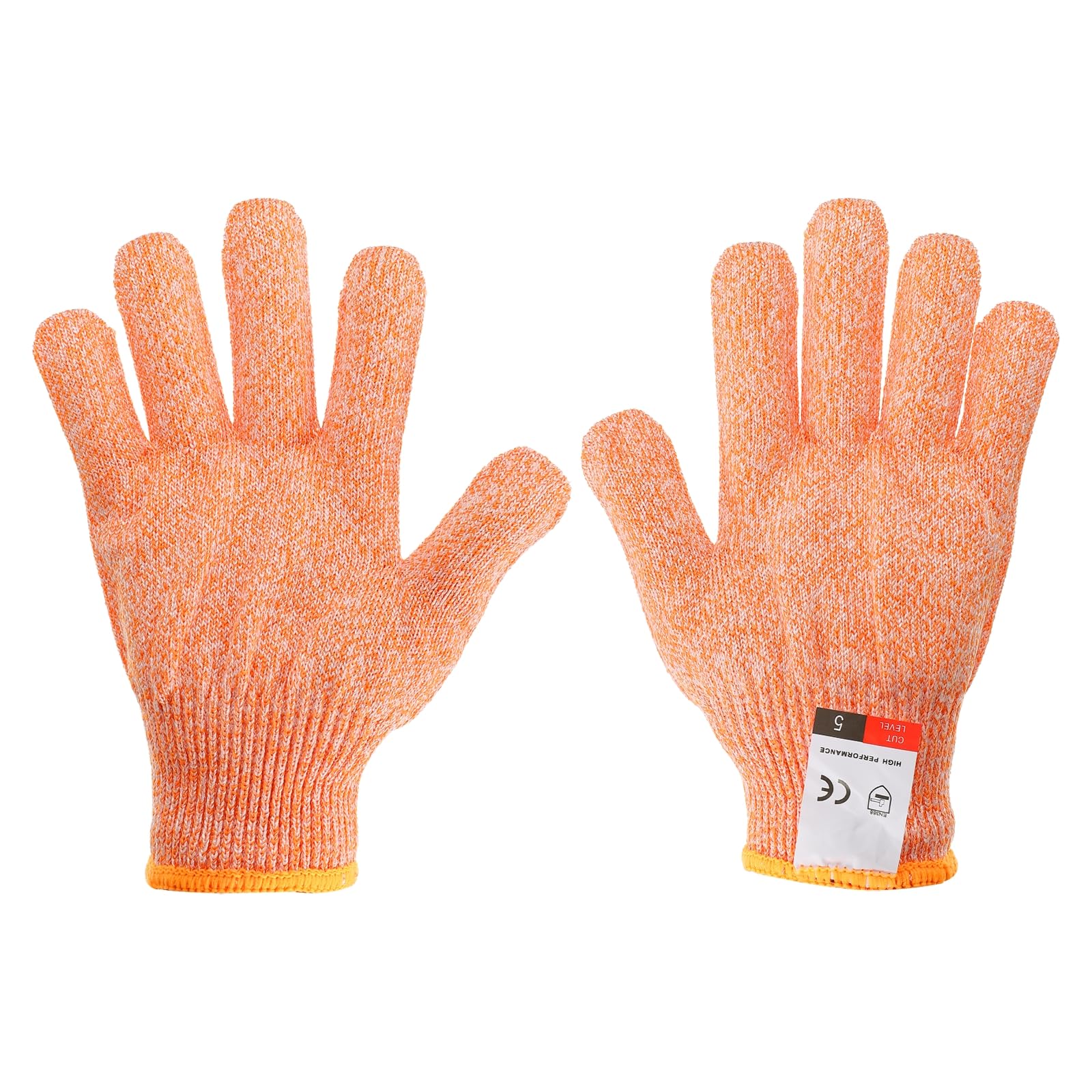 PATIKIL Cut Resistant Gloves, 1 Pair Level 5 Protection Anti Cutting Gloves Cut Proof Gloves for Kitchen Wood Carving Working, Large, Orange