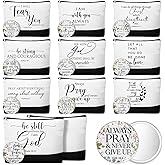 Kacctyen 20 Pcs Christian Gift Bulk 10 Inspirational Canvas Bible Verse Makeup Bag 10 Religious Compact Mirrors for Women Mother Pastor Easter Church Gifts Employee Appreciation Gift(Classic)