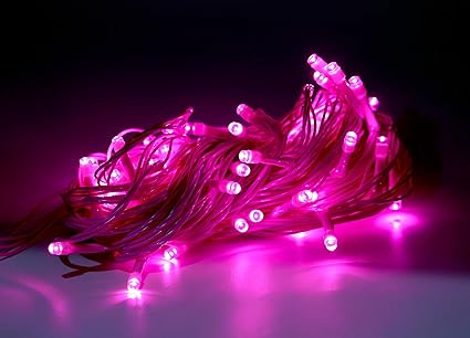 MPROW 11 Meter 30 LED Pure Pink Decorative Still Led String Light | 36 Feet Single Colour Pink Diwali Still Led Ladi String Light for Home Decor, Christmas, Diwali and Festive Decoration (Pink)