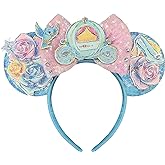 Bolonar Mouse Ears Headband for Women Princess Mouse Ears Bows Mouse Ear Princess Party Decorations Carriages