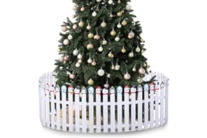 Sasylvia Christmas Fence Decorations Xmas Wooden Picket Fences Xmas Tree Fences Holiday Indoor Fence for Dogs Pets Christmas Tree Garden Grass Lawn Home Decoration(30 PCS,16’’H)