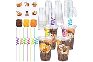Qinyoung 24 Set Creative Thanksgiving Classroom Gifts for Student Kid Thanksgiving Fall Gift Cups for Candy Treats Snack Toy Fall Harvest Party Favor Autumn Class Favor Teacher School Classroom Prizes