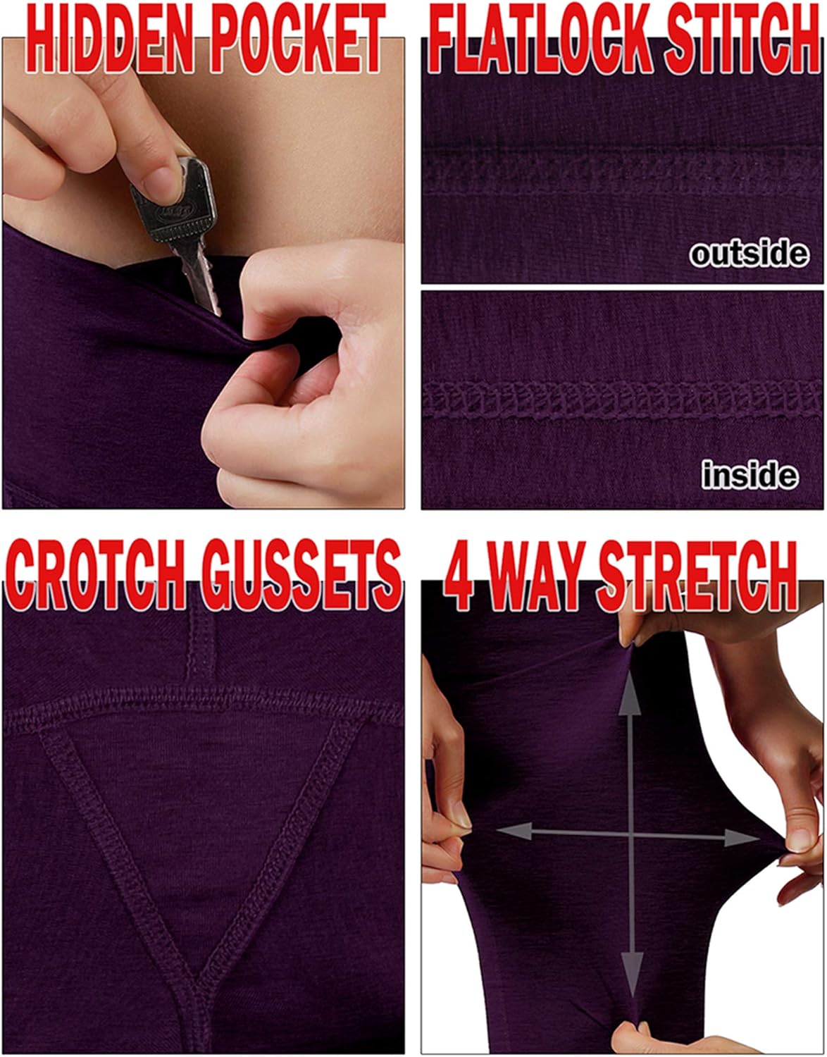 ODODOS Women's Yoga Short Tummy Control Workout Running Athletic Non See-Through Yoga Shorts with Hidden Pocket: Clothing