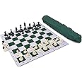 Wholesale Chess Triple Weighted Pieces and Mousepad Board Chess Set (Green)
