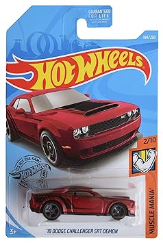 Hot Wheels 2019 Muscle Mania 18 Dodge Challenger SRT Demon 194/250, Maroon