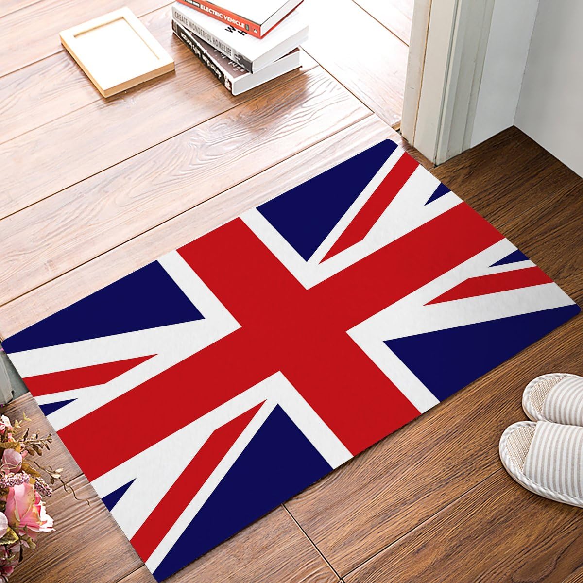 MUSEDAY England Britain British Flag Entryway Door Rug 18 x 30 inch Floor Mat Modern Patriot English Queen Made Doormat Indoor/Outdoor Door Shoe Scraper Rubber Entrance Mat for Home