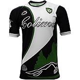ARZA Sports Men’s Colima‑Inspired Soccer Jersey – White and Black Short Sleeve Polyester Fan Shirt