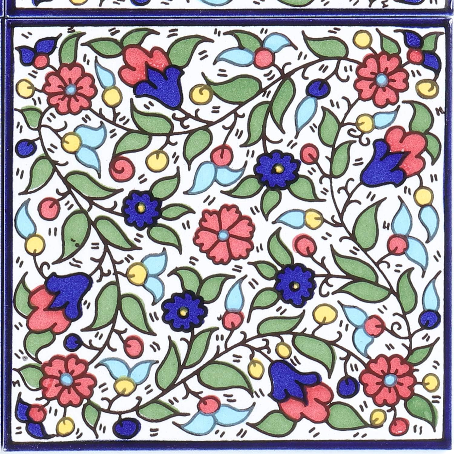 Orientalische Fliese handbemalte Keramikfliese Isa 4 14,8 x 14,8 cm