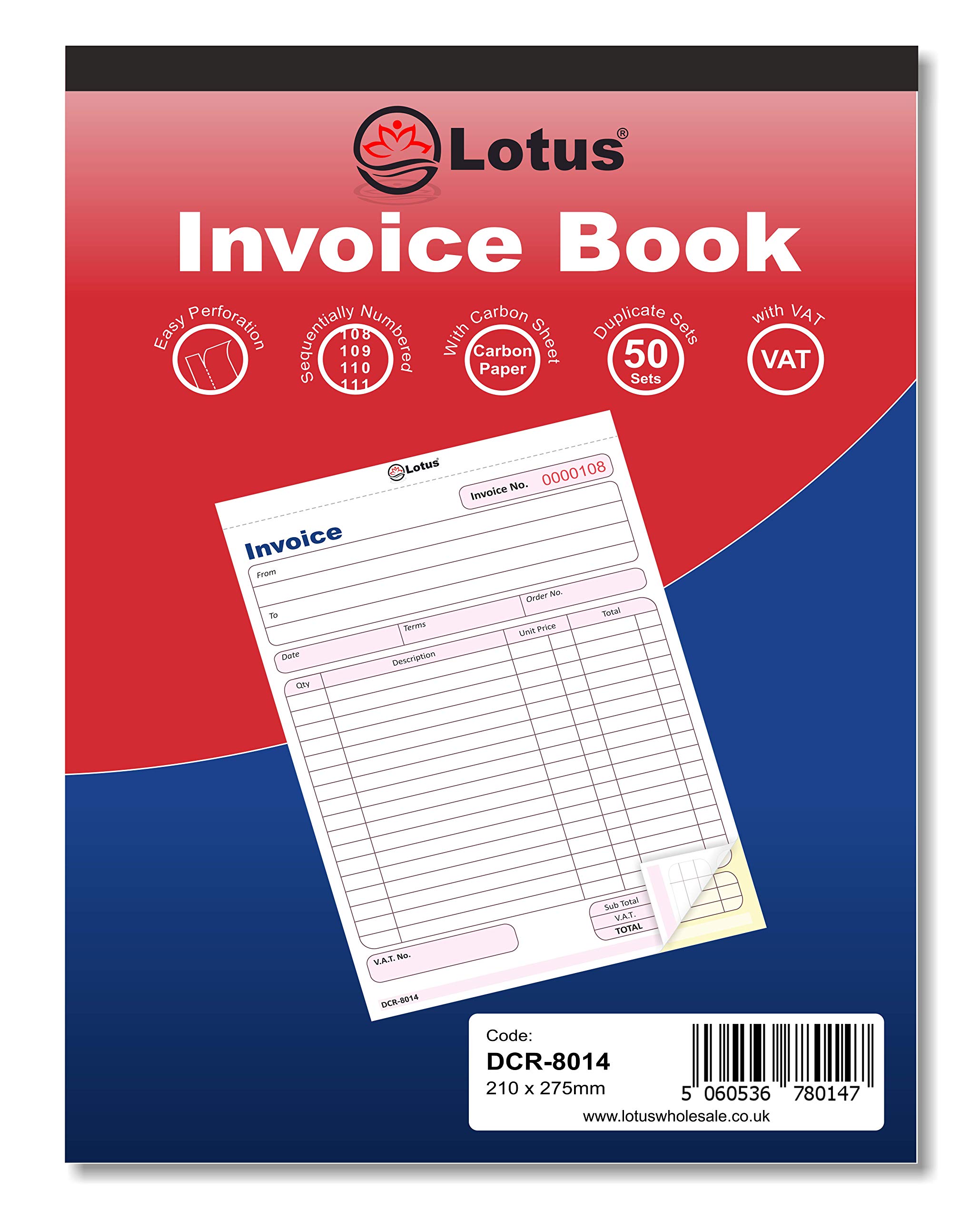 Duplicate Invoice Book | 2-Part Invoice Book Duplicate | 210 x 275mm - DCR-8014