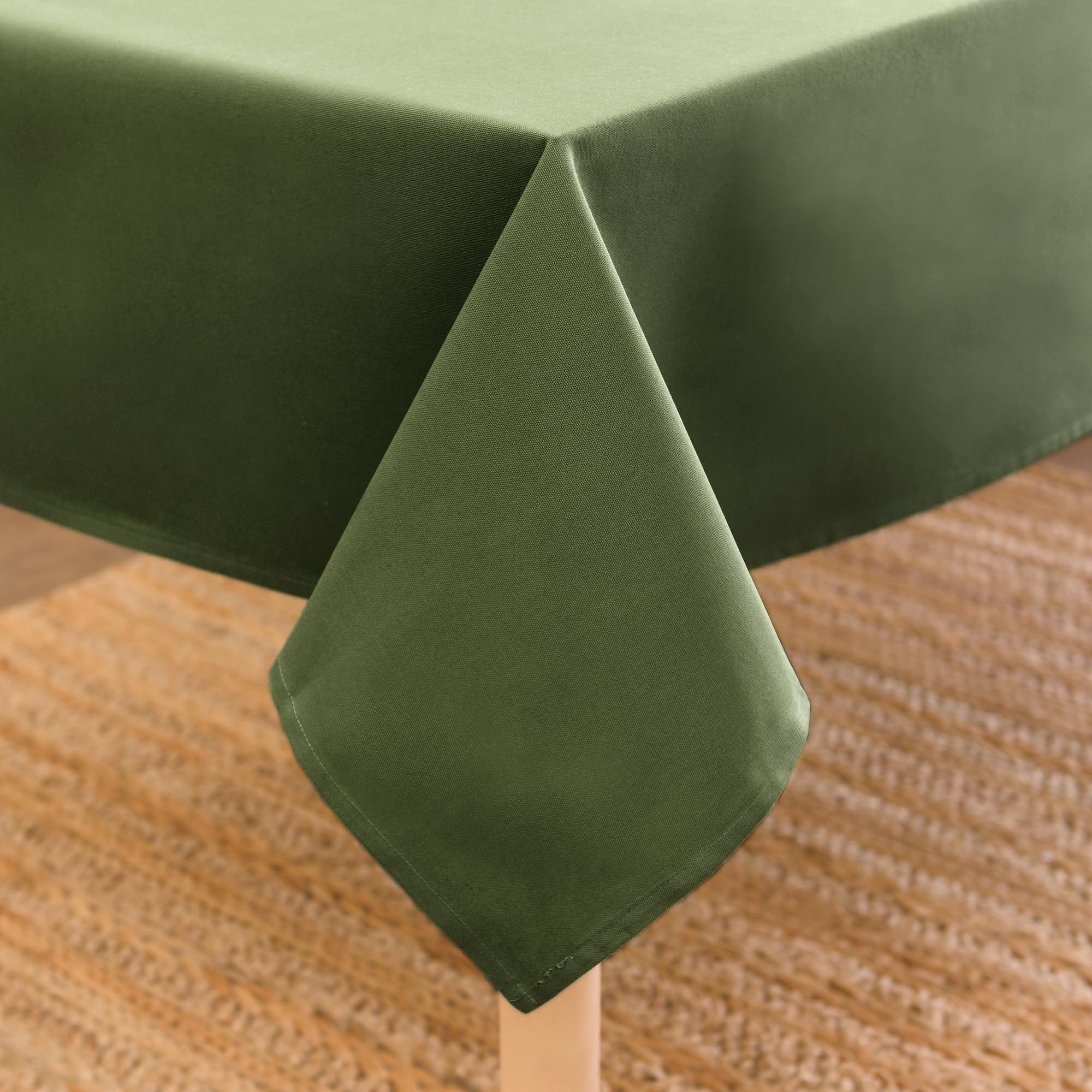 Encasa XO Dining Table Cover | 56x91 in Cotton Canvas Rectangular Tablecloth | Machine Washable, Leaf Green Table Cloth for Indoor & Outdoor Dining, Durable, Easy-Care | Suitable for Any Occasion — image 1