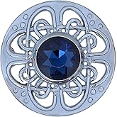 Elegant Culloden Plaid Brooch – Scottish Kilt Fly Plaid Brooch Intricate Celtic Knot in Pewter with Gemstone 3-Inch Diameter – Ideal for Scottish Kilts & Formal Wear