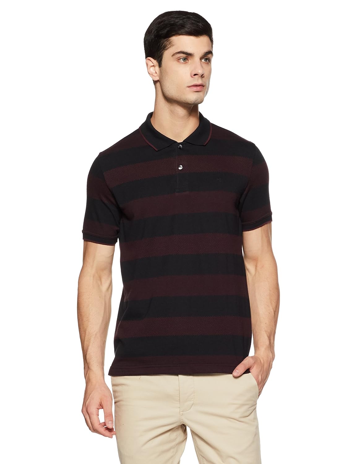 peter england men's plain regular fit cotton polo