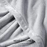 EHEYCIGA Fleece Blanket 130x165cm Silver Grey Soft Microsfiber Throw view 5
