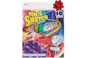 Mr. Sketch Scented Stix Markers, Fine Tip, Assorted Colors, 10 Count - Fun for Kids, Spark Creativity, Holiday Gift, Stocking Stuffer