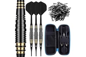 CyeeLife Professional Soft Tip Darts Set 18 Grams with 30 Extra Dart Tips and Gift Storage Box,Darts Plastic Tip