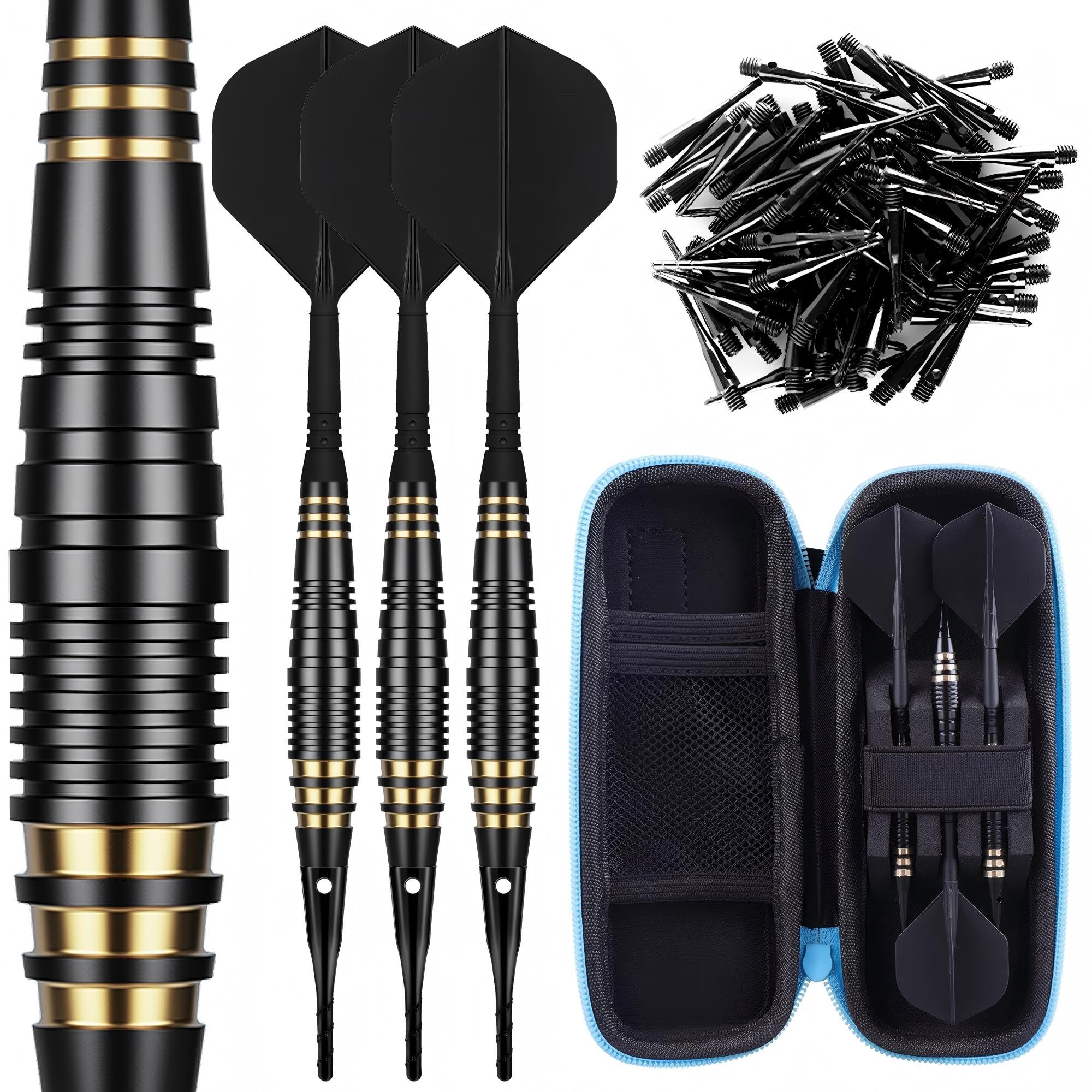 CyeeLife Professional Soft Tip Darts Set 18 Grams with 30 Extra Dart Tips and Gift storage box,Darts Plastic Tip