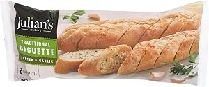 Julians Recipe, Frozen, Butter And Garlic Baguette, 12.35 Ounce