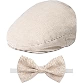 A&J DESIGN Baby Boy Driver Cap, Toddler 2pcs Newsboy Cap & Bow Tie （3 Months - 8 Years）