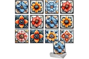 Kalafona Peel and Stick Backsplash Wall Tile Stickers,Talavera Mexican Wall Panels Decal,Renter Friendly Waterproof Stick on 