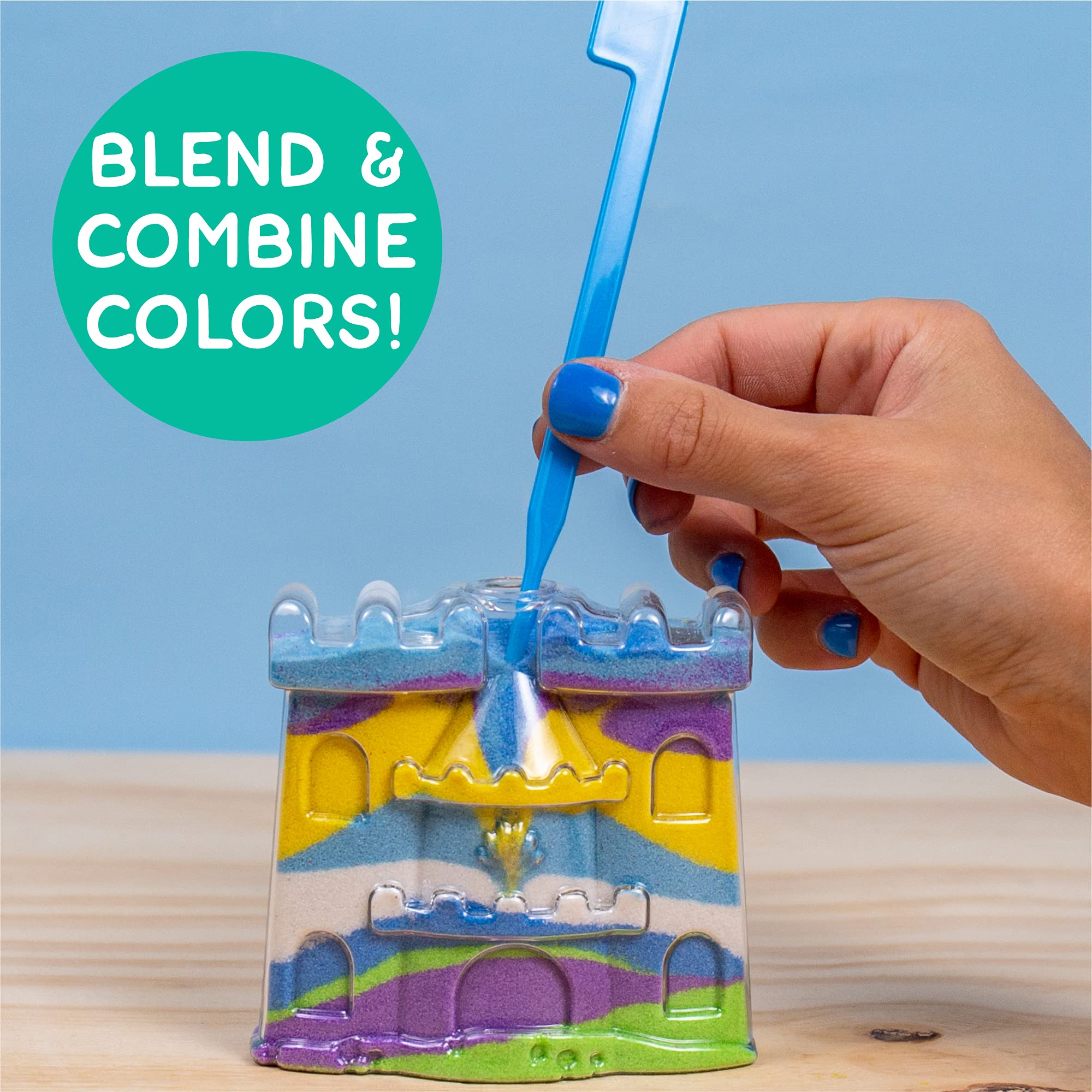 Made By Me Create Your Own Underwater Sand Art, Includes 6 Ocean-Themed Bottles, 8 Sand Colors, Glitter, & Funnel, Great Staycation or Group Activity, Party Idea, DIY Sand Art For Kids Ages 6, 7, 8, 9