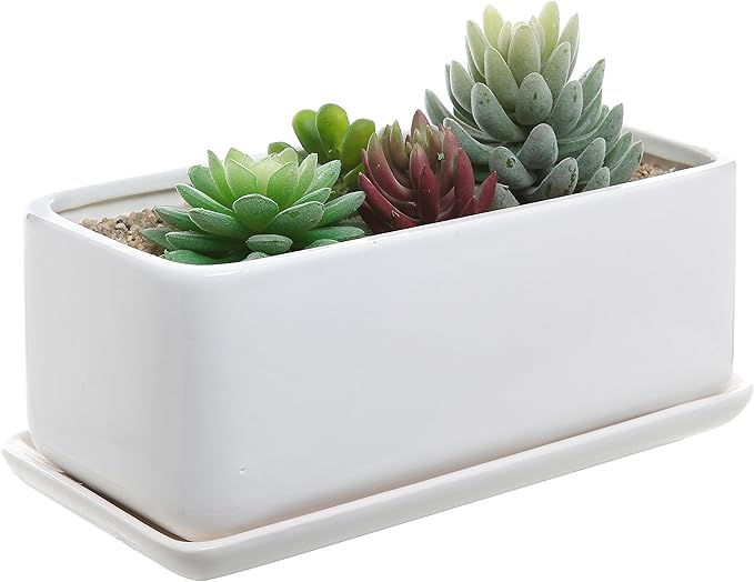 10 inch Rectangular Modern Minimalist White Ceramic