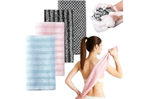 4PCS Exfoliating Shower Towel, Long Back Body Scrubber Towel, Exfoliating Washcloth for Deep Cleansing, Quick-Dry Bath Towel 