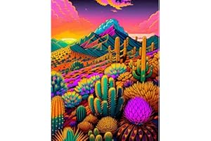 FOUNTOR Paint by Numbers Kit for Adults Beginner, DIY Cactus Scenery Paint by Number for Adults Canvas Without Frame, Mountain Oil Painting for Gift Home Wall Decor 16” W x 20”L