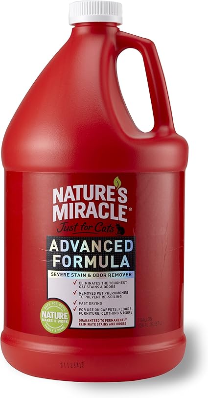 Nature S Miracle Just For Cats Advanced Stain And Odor Formula 128oz Gallon Pet Supplies Amazon Com
