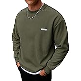 VOGSTART Mens Corduroy Fleece Lined Sweatshirts Thermal Loose fit Casual Long Sleeve Pullover Shirt (S-XXL)