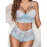 Avidlove Women Lingerie Sets Sexy Lace Bra and Panty Sets 2 Piece Lace Babydoll Outfits S-XXL