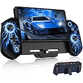 AXYBCOOL Joypad Controller for Nintendo Switch/OLED, Switch Pro Controllers with Hall Joystick, One-Piece Switch Controller Replacement Handheld Mode, Switch Remote with/Turbo/Vibration/4 Game Slot (Black-Flame Light)