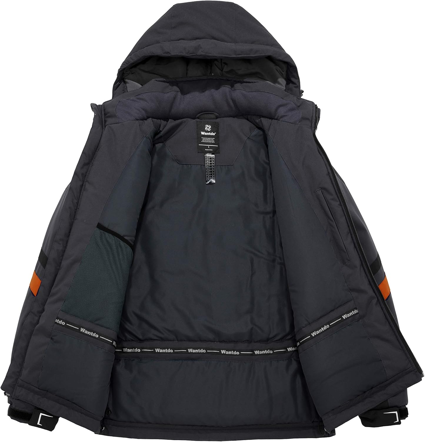 Wantdo Men's Mountain Waterproof Ski Jacket Warm Winter Snow Coat Windproof Raincoat Outdoor Windbreaker: Clothing