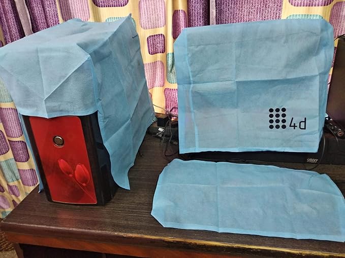 Woven Computer Dust Cover for 17" Inches Monitor, CPU & Keyboard (Set