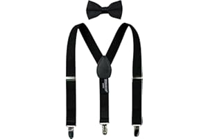 Spring Notion Boys' Suspenders and Solid Color Bowtie Set