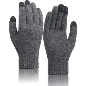 TRENDOUX 100% Merino Wool Gloves for Women Men - Winter Touchscreen Thermal Warm Gloves for Driving Running Texting Gift
