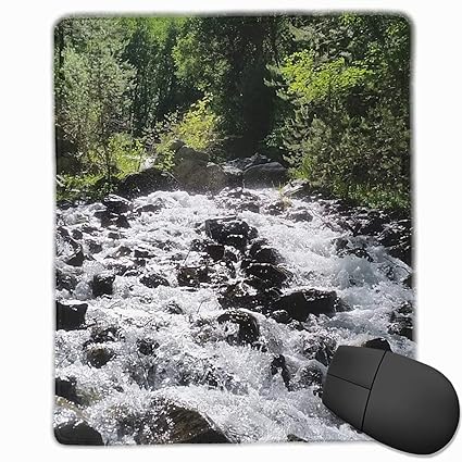 Creek Mountain Stream Mouse Pad Non Slip Rubber Backing Gaming Mouse Pad 9.8x12 Inch(25cm*30cm)