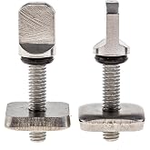 Santa Barbara Surfing No-Tool Fin Screw &amp; Plate for Longboard and SUP, M4-0.7 Stainless Steel Center Fin Box Screw, 2-Pack or 3-Pack