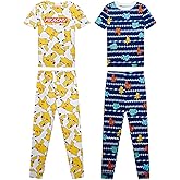 Pokemon Little Boys’ Big Boys 4-Piece 100% Cotton Long or Short Sleeve Pajama Sets