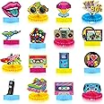 Dianelhall 16 Pieces 90s Themed Honeycomb Centerpieces1990s Hip Hop Party Favors Retro Birthday Party Table Toppers Centerpiece Photo