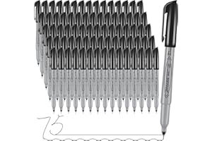 AFFISURE Permanent Markers, Ultra Fine Point, Black, 75 Count, 0.4mm, Fine tip permanent marker set, quick dry, waterproof, fading resists, durable, marks on paper, glass, ceramic, plastic, wood, rock, metal