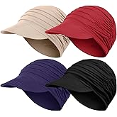 JenPen 4 Pcs Soft Chemo Cancer Hats for Women Breathable Bamboo Baseball Cap Slouch Viscose Hat for Hair Loss Cancer Headwear