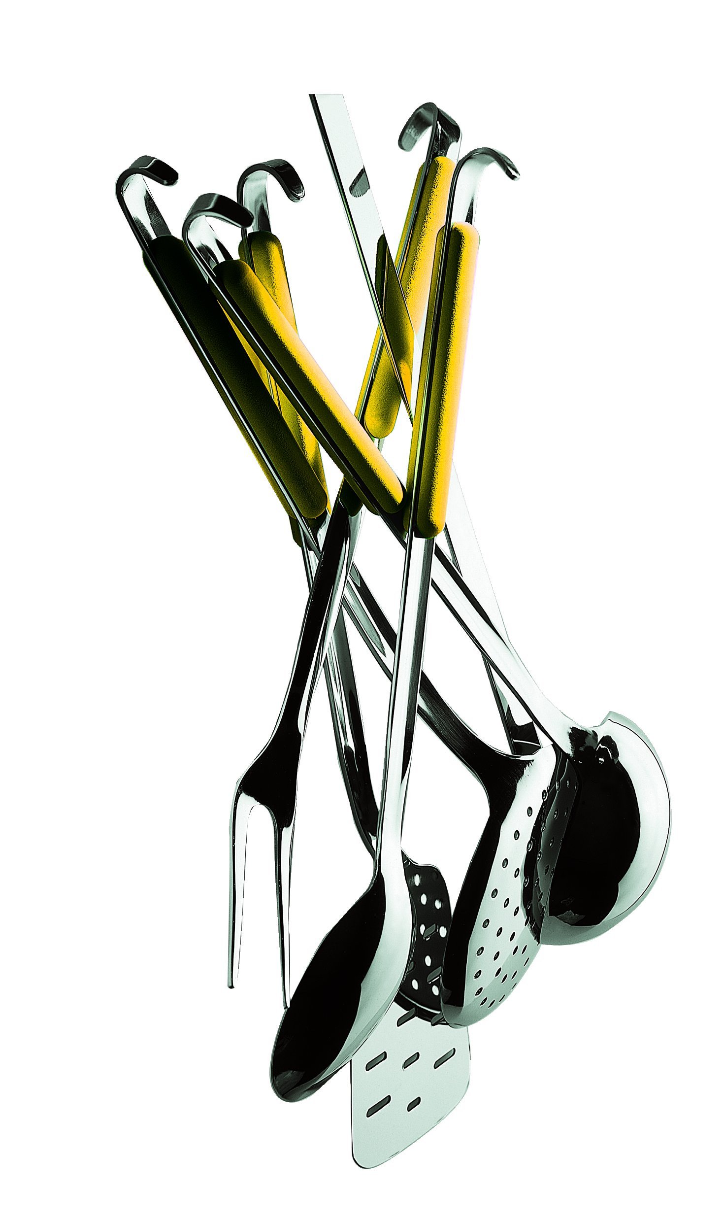 MEPRA Stainless Steel Fantasia Kitchen Set with Hook, Set of 6, Sunflower