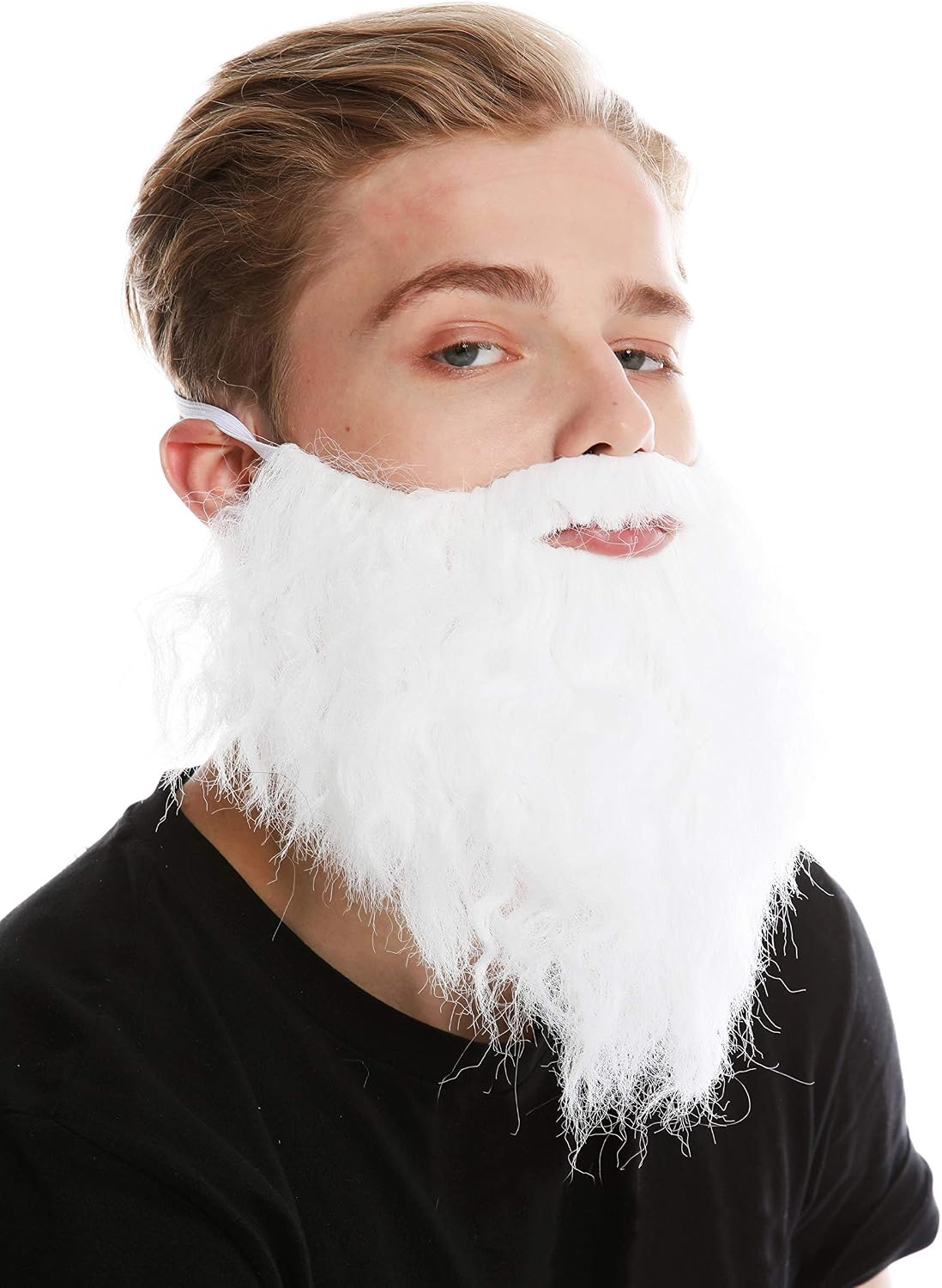WIG ME UP - 9537B-P60 beard full beard white carnival Halloween Hipster robber bandit Prophet Moses God, White (P60), **Adult** - Image 5