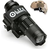 Life Mounts Tactical Rail Mount Flashlight - 3.5 in x 1.5 in, White LED - 1,000-Foot Beam &amp; Multi-Mode Helmet Flashlight - 360-Degree Side Mount Helmet Lights - Weatherproof Design for Tactical Gear
