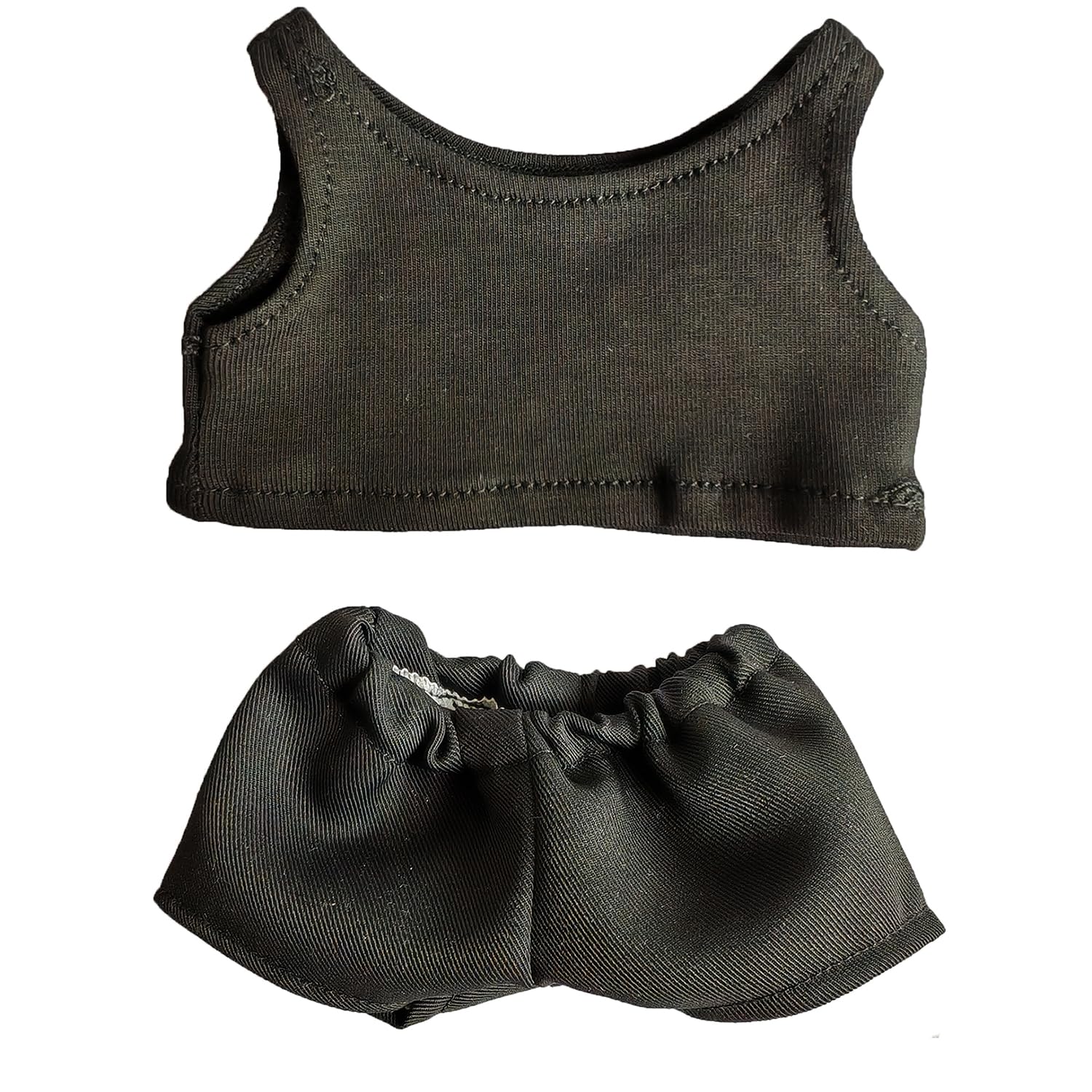 Photo 1 of SSbeauty M 20cm Plush Doll Clothes Plushie Clothes T-Shirt Vest + Shorts Pant 7.8 inches Doll Clothing (Black)