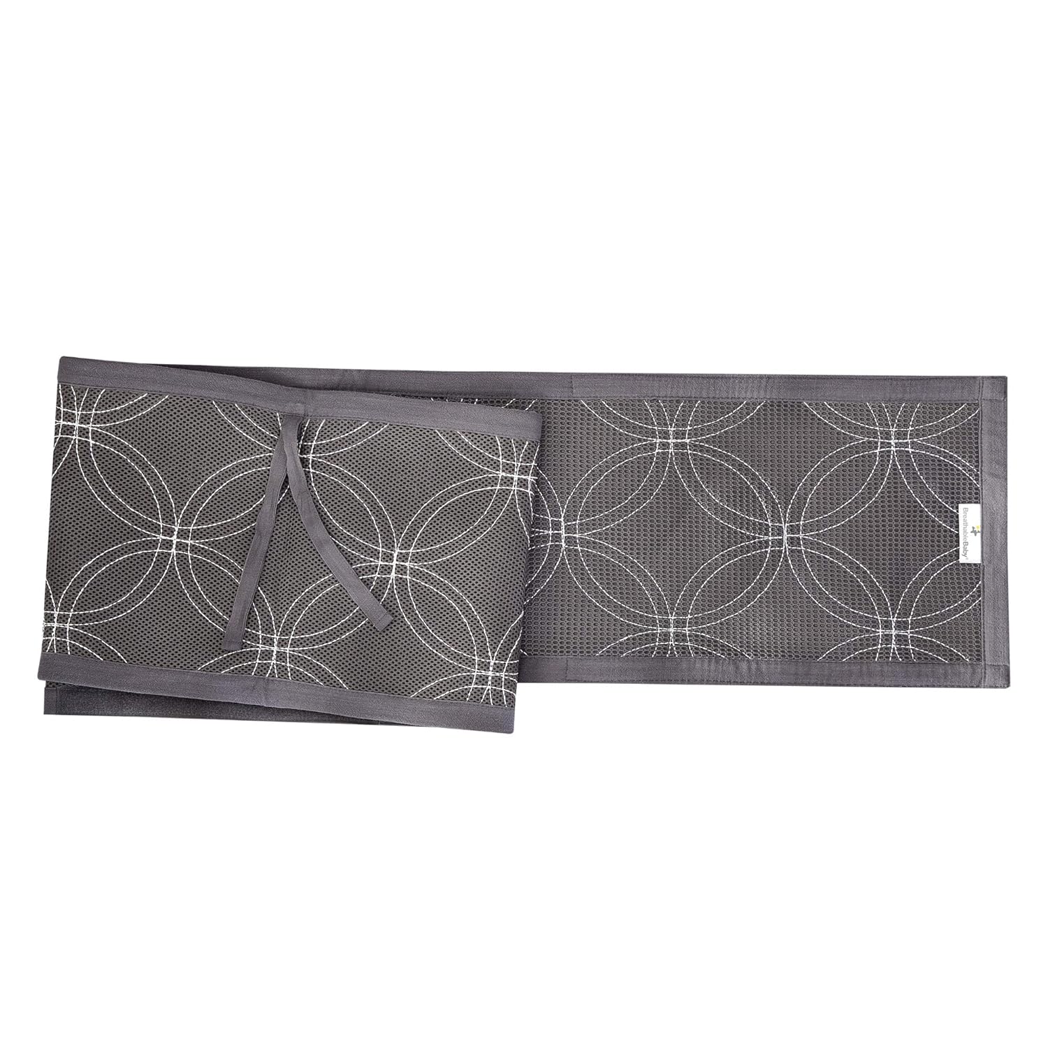 BreathableBaby Deluxe Breathable Mesh Crib Liner, Embroidered Collection Links - Gray : Baby