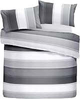 Fusion Betley Classic White Grey Wide Stripe Duvet Cover Super King view 2