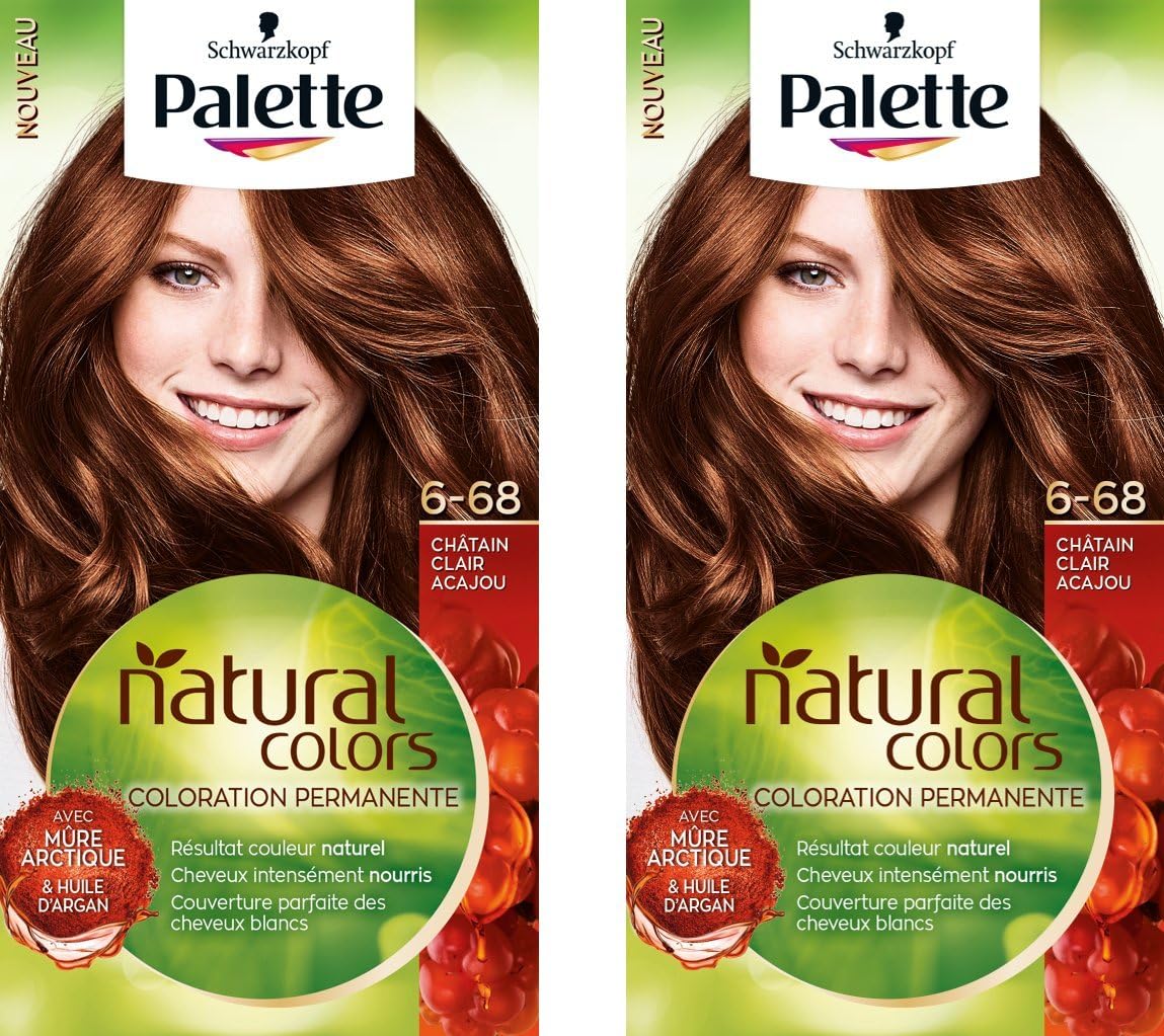 Schwarzkopf Palette Natural Colors Coloration Permanente Chatain Clair Acajou 6 68 Lot De 2 Amazon Fr Beaute Et Parfum